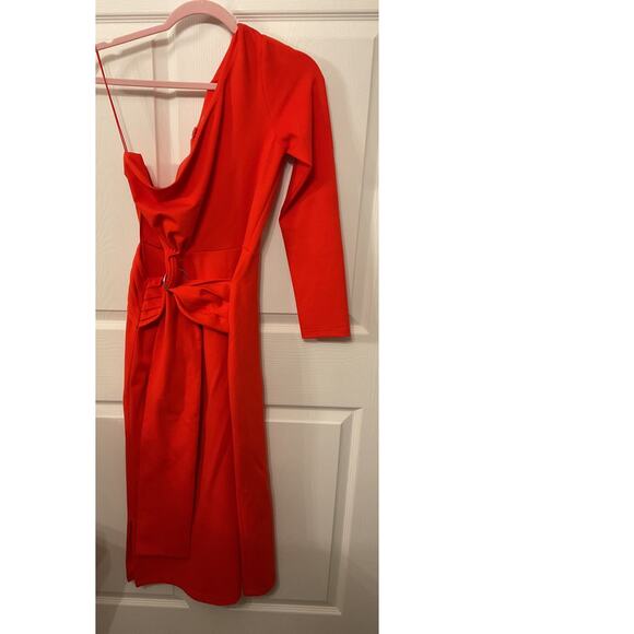 Revolve Alexis Orange Red Royale One Shoulder Cut-Out Midi Dress, M - Picture 6 of 13